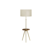 Monarch Specialties - Luminaire - 63 po H Lampadaire - Métal D'Or - Abat-Jour Ivoire / Crème - Contemporain-Un lampadaire élégant et moderne de 66 pouces de haut en métal doré, surmonté d'un abat-jour contemporain en tissu lin ivoire en forme de tambour et d'une base au design tripode élégant