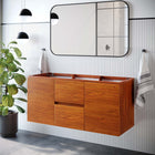Modway - Scenic 48" Armoire de lavabo compatible avec un seul lavabo (non inclus) - Noyer cerisier-Construction en mélamine