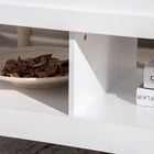 HOMCOM - Table basse relevable avec rangement caché et étagères ouvertes - blanc-Couleur : Blanc