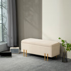 HOMCOM - Banc ottoman de rangement pour chambre à coucher avec couvercle rabattable, 18,5 gallons - beige-Couvercle à ouverture basculante avec poignées courbées s’ouvre jusqu’à 80° pour un accès facile 