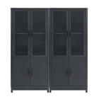 Manhattan Comfort - Jodie 31 po Bibliothèque Mid-Century Moderne - Gris Charbon - Lot de 2-Bibliothèque Mid-Century Modern pour bureau à domicile, salon et rangement supplémentaire lot de 2