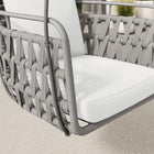 Modway - Kaliah Terrasse extérieure Aluminium Chaise à balançoire in Blanc gris clair-Corde 2 x 13 pieds