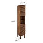 Modway - Render Tall Narrow Armoire de rangement de salle de bain in Noyer-Construction en panneaux de particules