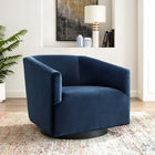 Modway - Twist Salon Accent Performance Velvet Chaise pivotante - Bleu Minuit-Revêtement en velours de performance