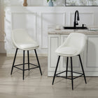 HOMCOM - Tabourets de bar pivotants hauteur comptoir 26 po - blanc crème - paquet de 2-Profitez d’une rotation complète à 360 degrés pour les conversations et les rassemblements 
