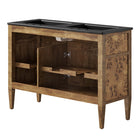 Modway - Elysian 48" Meuble de salle de bain à double lavabo - Noir brun-Placage en bois de burl