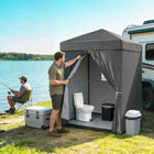 Outsunny - Tente auvent pliante compacte 5 pi l x 5 pi L - Auvent d'intimité portable UPF50+ - Gris foncé-Conception pop-up pour une installation rapide et en solo