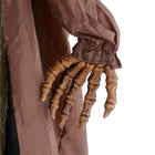 HOMCOM - Halloween Skull Pumpkin Ghost Animatronic Prop w/ Light Up Eyes-Colour: Khaki, Black 