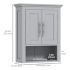 kleankin - Armoire murale de salle de bain avec étagère - gris-Fabriqué en MDF pour une construction stable