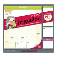 Blueline - Calendrier Magnétique  Mensuel Maxi Fridgeplanner 17 Mois  D’Août 2026 À Décembre 2027 – 14 po H x 13 1/2 po l - Français-17 mois, d’août à décembre