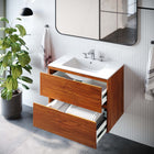 Modway - Scenic Fixation murale de 30" Vanette de salle de bain - Blanc cerise-Calleton de montage compatible avec les cloisons sèches