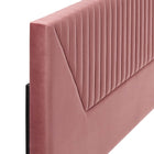 Modway - Patience Chenal Touffé Performance Velvet Tête de lit King/King de Californie, Rose poussiéreuse-Rembourrage en mousse dense