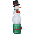 GEMMY - Bonhomme de neige gonflable de Noël sur boîte cadeau - 211 cm-Se gonfle automatiquement en quelques secondes