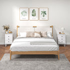 HOMCOM - Tables de nuit avec poignées rondes pour chambre à coucher - blanc - lot de 2-Design blanc simple et classique : intemporel et polyvalent 