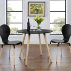 Modway - Track Manche Table à manger, Noir-Plateau en fibre de fibre