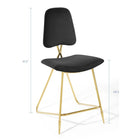 Modway - Ponder Performance Velvet Tabouret de comptoir - Noir-Cadre en acier inoxydable doré