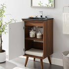Modway - Transmit 18" Vanette de salle de bain - Noir noyer-Bassin d’évier en céramique