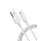Anker - Câble Tressé USB-A vers USB-C 6ft - Blanc-Haute qualité – Fabriqué avec des matériaux de qualité supérieure et testé en interne pour supporter jusqu'à 80 kg sans se casser, avec une durée de vie allant jusqu'à 12 000 utilisations