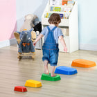 Outsunny - Parcours d'obstacles sensoriel pierres de rivière - multicolore - ensemble de 5-Vise à améliorer la coordination sensorielle et le courage des enfants 