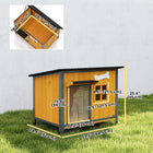 PawHut - Niche pour chien et chat d’extérieur et d’intérieur, toit ouvrable et résistant aux intempéries-La fenêtre latérale permet à votre animal curieux d’observer confortablement le monde extérieur 