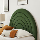 Modway - Solana Arqué Performance Velvet Lit de plateforme complet, Vert mousse-Rembourrage en mousse dense