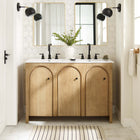 Modway - Appia 48" Armoire de toilette de salle de bain (lavabo non inclus) - Chêne-Construction en parement de bois de manguier et MDF