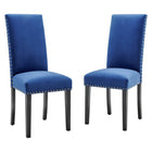 Modway - Parcel Performance Velvet Fauteuils d’accompagnement à manger Ensemble de 2 - Marine-Chaise d’accent moderne