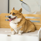 PawHut - Lit surélevé pour chien avec bols et housse lavable-Matériau : Panneau de particules, chenille, MDF, éponge