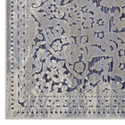 Modway - Margarida Turc vintage vieilli vieilli Tapis de comédie 8 pi l x 10 pi L - Bleu et crème-Résistant aux taches / Facile à nettoyer
