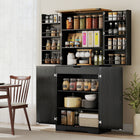 HOMCOM - Armoire de garde-manger de cuisine style ferme 72 po - noir-Un tiroir intérieur dissimulé range proprement les couverts tout en conservant un aspect soigné 