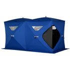 Outsunny - Tente Abri De Pêche Sur Glace Pop-Up 5-8 Personnes - Bleu-Disponible pour 5 à 8 personnes, dimensions de 141,7 po L x 70,9 po l x 78,7 po H, 70 pi² d’espace de pêche  