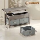HOMCOM - Table basse relevable avec rangement et station de charge - gris foncé-Les barres métalliques à fermeture douce assurent un levage fluide et stable