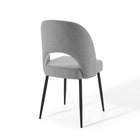 Modway - Rouse Tissu rembourré Fauteuil d’appoint de salle à manger - Noir Gris clair-Capacité de poids de la chaise : 331 lb