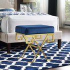 Modway - Twist Performance Velvet Banc - Marine d’or-Rembourrage en mousse dense pour le confort