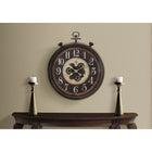 Monarch Specialties - Horloge - 24 po Rond - Mécanisme D'Engrenage - Horloge Murale - Brun - Traditionnel-Il est composé d'un cadre en plastique brun durable, d'une surface en verre transparent et d'un affichage numérique facile à lire