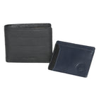Club Rochelier - Portefeuille Billfold pour hommes avec porte-cartes amovible - Combo noir/bleu marine-8 emplacements pour cartes de crédit