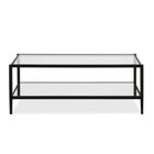Hudson&Canal - Table basse rectangulaire Hera 45" de largeur avec étagère miroir - Bronze noirci-Comprend un plateau et une étagère en verre trempé