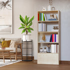 HOMCOM - Bibliothèque d’angle, séparateur de pièce gain de place pour bureau à domicile - chêne-Étagère au design minimaliste, facile à intégrer à différents décors intérieurs 