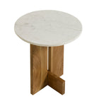 Modway - Tarin Bois d’acacia et marbre Table d’appoint - Naturel-7