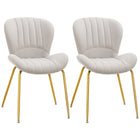 HOMCOM - Chaises de salle à manger avec dossier rembourré - blanc crème - lot de 2-Un ensemble de 2 à utiliser lors d’un dîner ou d’une conversation