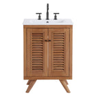 Modway - Birdie 24" Vanette de salle de bain - Blanc naturel-Vanette de salle de bain côtière