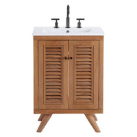 Modway - Birdie 24" Vanette de salle de bain - Blanc naturel-Vanette de salle de bain côtière