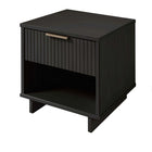 Manhattan Comfort - Table de nuit moderne Granville 1 tiroir 46 cm - gris foncé-Parfait pour le rangement de chevet, les lampes ou les objets de décoration