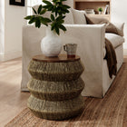 Modway - Maris Herbiers marins et bois Table d’appoint - Noyer naturel-Dessus en bois massif de manguier