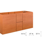 Modway - Scenic 48" Meuble de toilette de salle de bain compatible double lavabo (non inclus) - Noyer cerisier-Tiroirs à extension complète