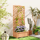 Outsunny - jardinière surélevée avec treillis pour plantes grimpantes - 30 po L x 14 po l x 67 po H -Treillis à claire-voie pour les plantes grimpantes
