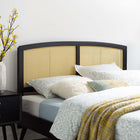 Modway - Halcyon Canne Tête de lit King, Noir-Détail linéaire du bois