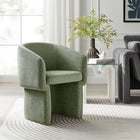 Modway - Verity Barrel Back Chenille Fauteuil à manger - Sage-Glissières de plancher sans marquage
