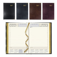 Brownline - 2027 agenda quotidien Executive avec reliure cousue – 7 1/8 po x 4 7/8 po – couleurs assorties – trilingue-12 mois: janvier 2027 à décembre 2027