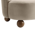 Modway - Monroe Performance Velvet Chaise d’accent - Noyer taupe-8
